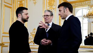 Volodymyras Zelenskis, Keiras Starmeris ir Emmanuelis Macronas