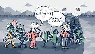 Mobilizacija Rusijoje. Igno Krakio karikatūra