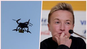 Bev Priestman nurodymu varžovės buvo filmuojamos dronu.