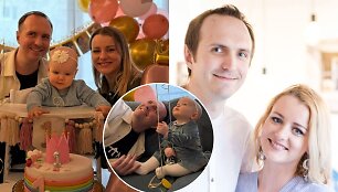 Asta Žukaitė-Nalivaikienė ir Saulius Nalivaika, jų dukra Luka