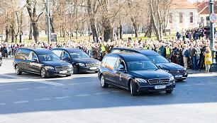 Pratybose žuvusių Jungtinių Amerikos Valstijų karių pagerbimo ir i&scaron;lydėjimo ceremonija Vilniuje