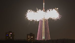 Įžiebta didžiausia pasaulio Kalėdų eglė. 