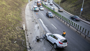 „Kia“ avarija Geležinio vilko gatvėje