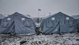 Pabėgėlių palapinės Ukrainos pasienyje