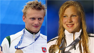 Giedrius Titenis ir Rūta Meilutytė – ryškiausios pastarojo dešimtmečio Lietuvos plaukimo žvaigždės