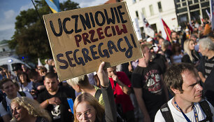 Protestas prie&scaron; vakcinaciją Lenkijoje