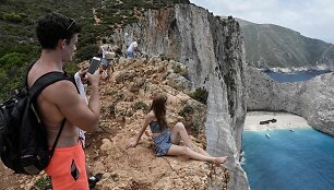 Turistai Graikijoje liepos mėnesį
