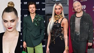 Cara Delevingne, Harry Stylesas, Dua Lipa, Samas Smithas