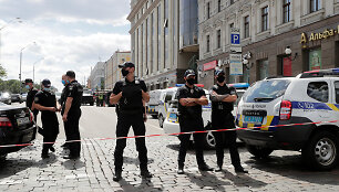 Policininkai Kijevo centre