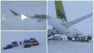 Rygoje „Air Baltic“ lėktuvas nuslydo nuo tako