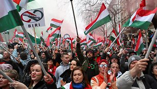 Protestas Vengrijoje prieš V.Orbaną