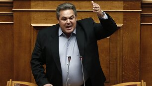 Skandalingasis Graikijos kra&scaron;to apsaugos ministras Panos Kammenos.
