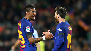 Paulinho ir Lionelis Messi „Barcelona“ ekipoje