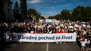 Abortų prie&scaron;ininkų protestas Slovakijoje
