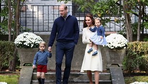 Princas Williamas ir Kembridžo hercogienė Catherine su vaikais George'u ir Charlotte