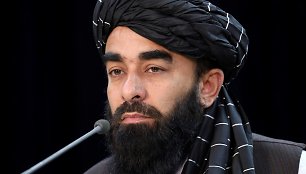 Talibano vyriausybės atstovas Zabihullah Mujahidas
