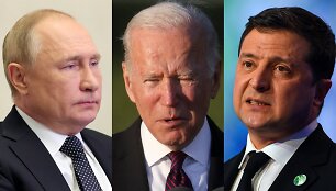 V.Putinas, J.Bidenas ir V.Zelenskis