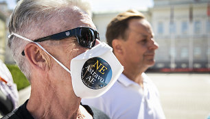 Protestas prie prezidentūros dėl Astravo atominės elektrinės