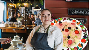Restoranėlio Anyk&scaron;čiuose darbuotoja Anastasiia Demchenko puikiai kalba lietuvi&scaron;kai