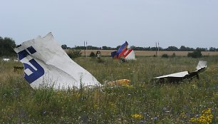 Malaizijos lėktuvo „Boeing 777“ katastrofos vietoje