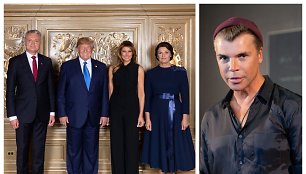 Gitanas Nausėda, Donaldas Trumpas, Melania Trump, Diana Nausėdienė; Juozas Statkevičius