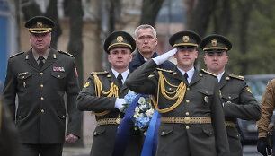 NATO vadovas Jensas Stoltenbergas Kyjive