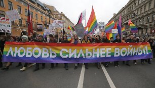 Homoseksualų teisių gynėjų protestas Sankt Peterburge