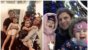 Linas Zareckas-Choras su žmona Kornelija, dukromis Liucija ir Izabele