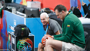 Juozas Petkevičius ir Arvydas Sabonis