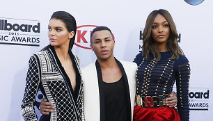 Dizaineris Olivieris Rousteingas su Jourdan Dunn ir Kendall Jenner