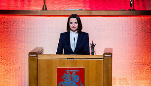 Sviatlanai Cichanouskajai įteikta 2020 metų Laisvės premija