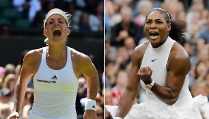 Angelique Kerber ir Serena Williams