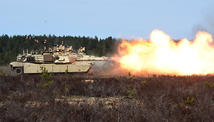 Karinės pratybos su JAV kariuomenės tankais &bdquo;Abrams&ldquo;