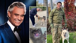 Andrea Bocelli priglaudė šunį Džeką iš Ukrainos