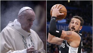 Popiežius Pranci&scaron;kus ir Marco Belinelli