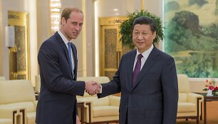 Didžiosios Britanijos princas Williamas ir Kinijos prezidentas Xi Jinpingas