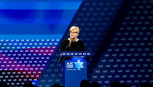  Ingrida &Scaron;imonytė sekmadienį dalyvavo Amerikos žydų komiteto (AJC) konferencijoje