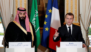 Mohammedas bin Salmanas ir Emmanuelis Macronas
