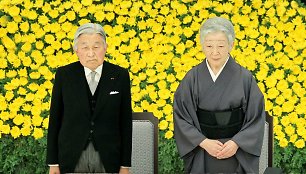 Japonijos imperatorius Akihito ir imperatorienė Michiko