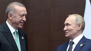 Turkijos prezidentas Recepas Tayyipas Erdoganas ir Rusijos lyderis Vladimiras Putinas