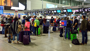 Turistai Prahos oro uoste