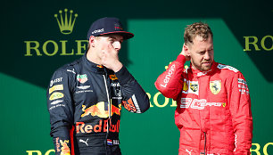 Maxas Verstappenas ir Sebastianas Vettelis