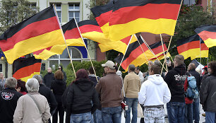 Protestas prie&scaron; migrantus Vokietijoje.