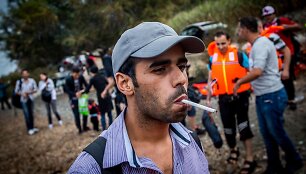 Migrantai ir pabėgėliai atplaukia į Lesbo salą