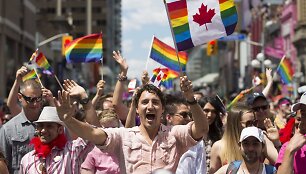 Kanados premjeras Justinas Trudeau dalyvavo Toronto gėjų parade