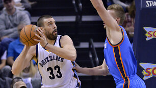 Marcas Gasolis ir Domantas Sabonis