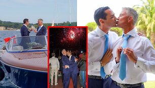 Ralfo Schumacherio ir &Eacute;tienne Bousquet-Cassagne vestuvių akimirka