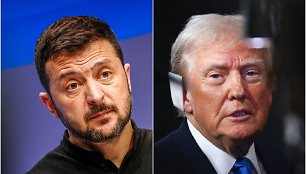 Volodymyras Zelenskis ir Donaldas Trumpas