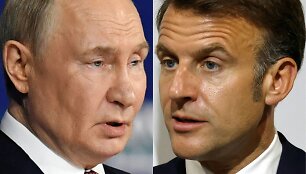 Vladimiras Putinas ir Emmanuelis Macronas
