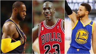 LeBronas Jamesas, Michaelas Jordanas ir Stephenas Curry